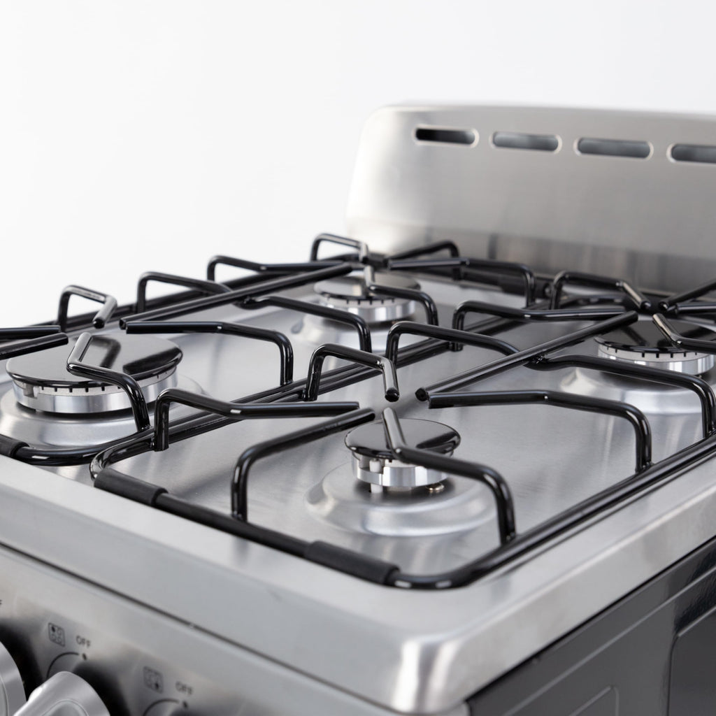 Compact gas range oven with 4 sealed burners 20 inch stainless steel kitchen cooking appliance