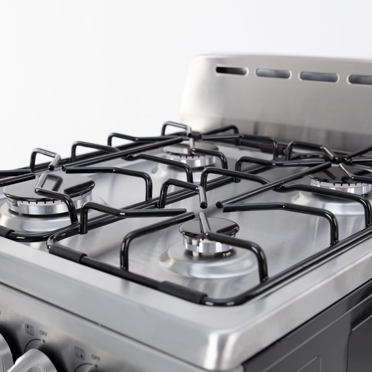 Compact gas range oven with 4 sealed burners 20 inch stainless steel kitchen cooking appliance