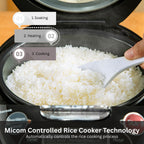 5.5 Cup Micom Rice Cooker and Warmer with Steamer Tray, JAX-T10U-K