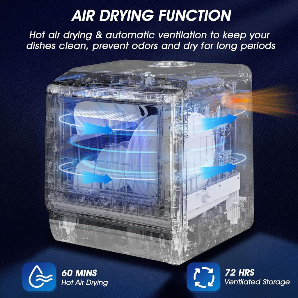 Portable Countertop Dishwasher, No Hookup Needed, Compact Design