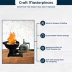 Portable DIY Blacksmith Forge with Hand Blower for Knife Making Metalwork and Heat Treating