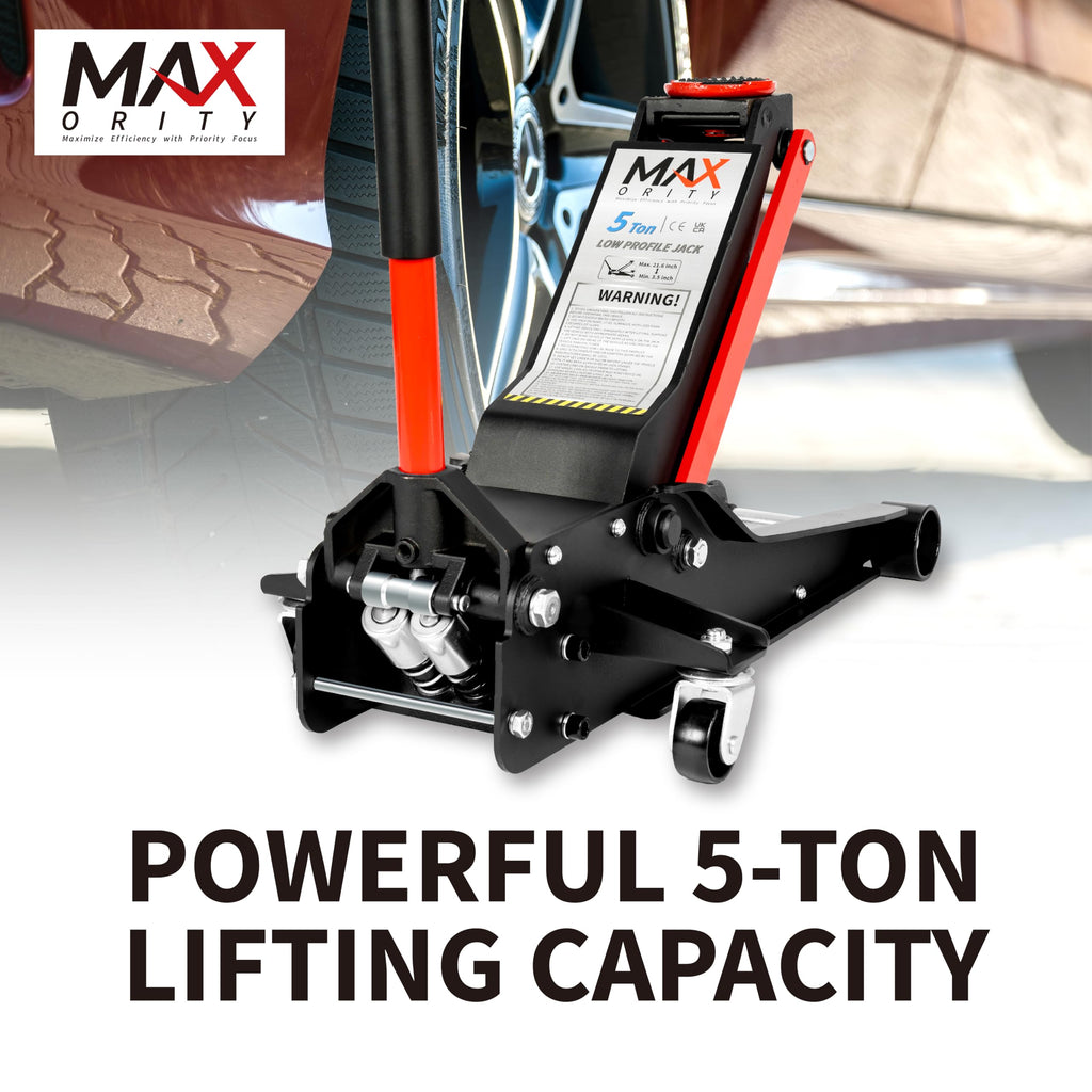 5 ton 11000lbs low profile hydraulic heavy duty steel floor jack dual piston quick lift pump for car repair