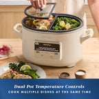 Programmable Multicooker and Slow Cooker, Two 3.7 Qt Nonstick Pots, Baking Function