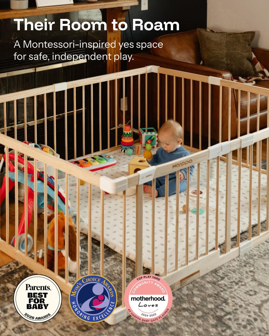 Grovi Wooden Playpen, Play Yard, Playpen for Babies and Toddlers
