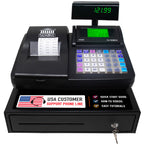 CR260 Cash Register with Steel Drawer Fast Printing User Friendly Interface Compact Black Design