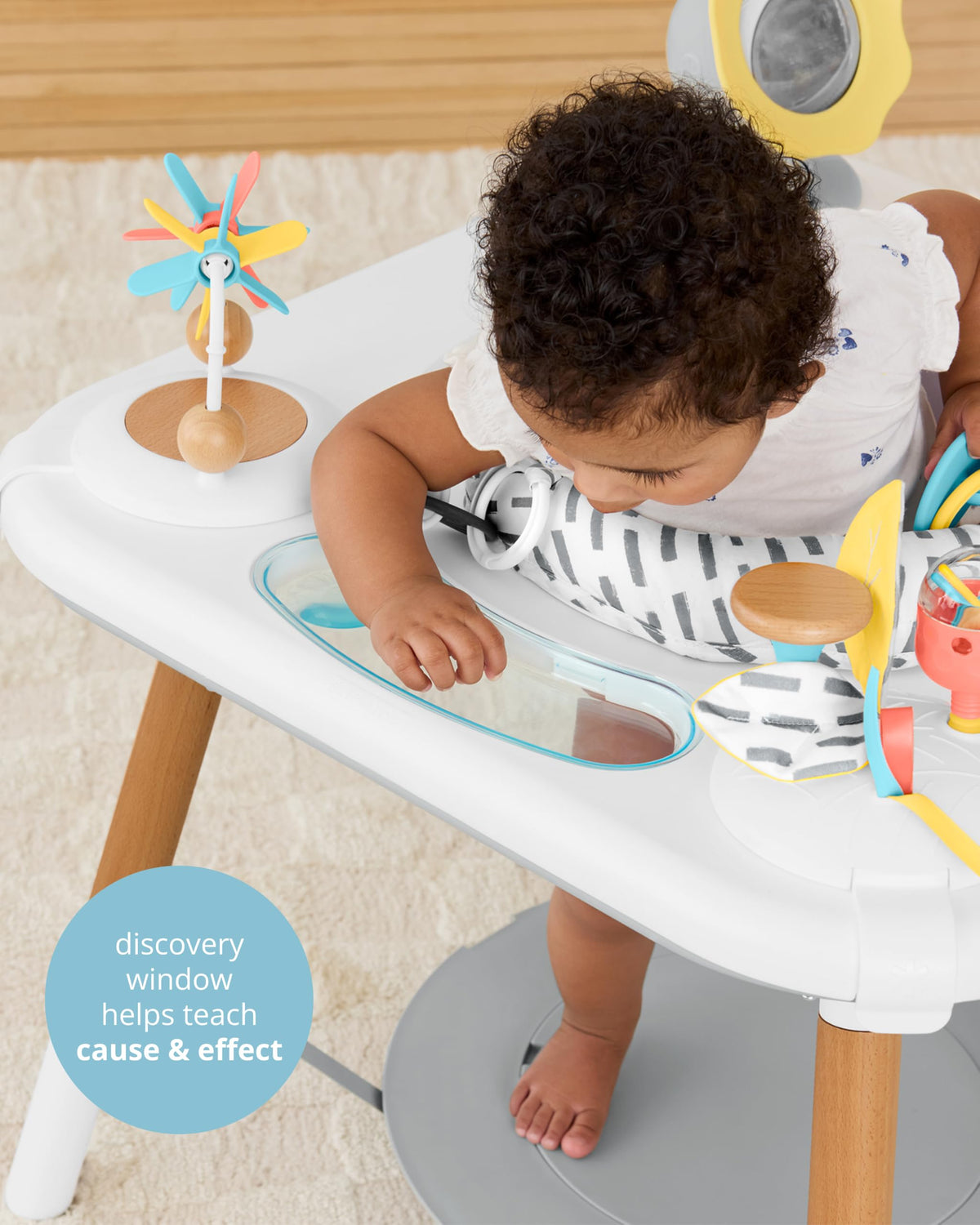 Discoverosity Montessori Inspired 3 Stage Activity Center Play Table Baby 4m+ with Mirror Rattles Teethers