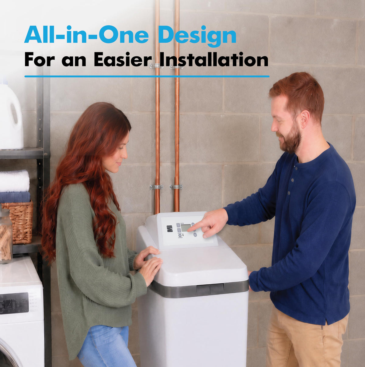 350 Whole House Water Softener System 32000 Grain High Capacity for Homes with 1 to 4 People