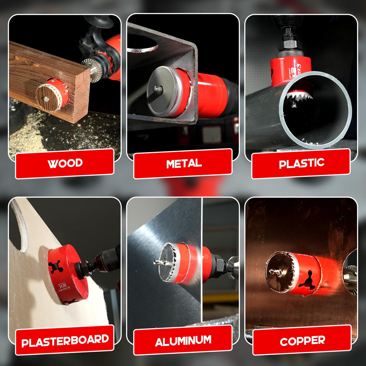 30Pcs Bi Metal Hole Saw Kit 0.75 to 4.5 Inch Cuts Multi Materials for Wood Metal Plastic Drywall