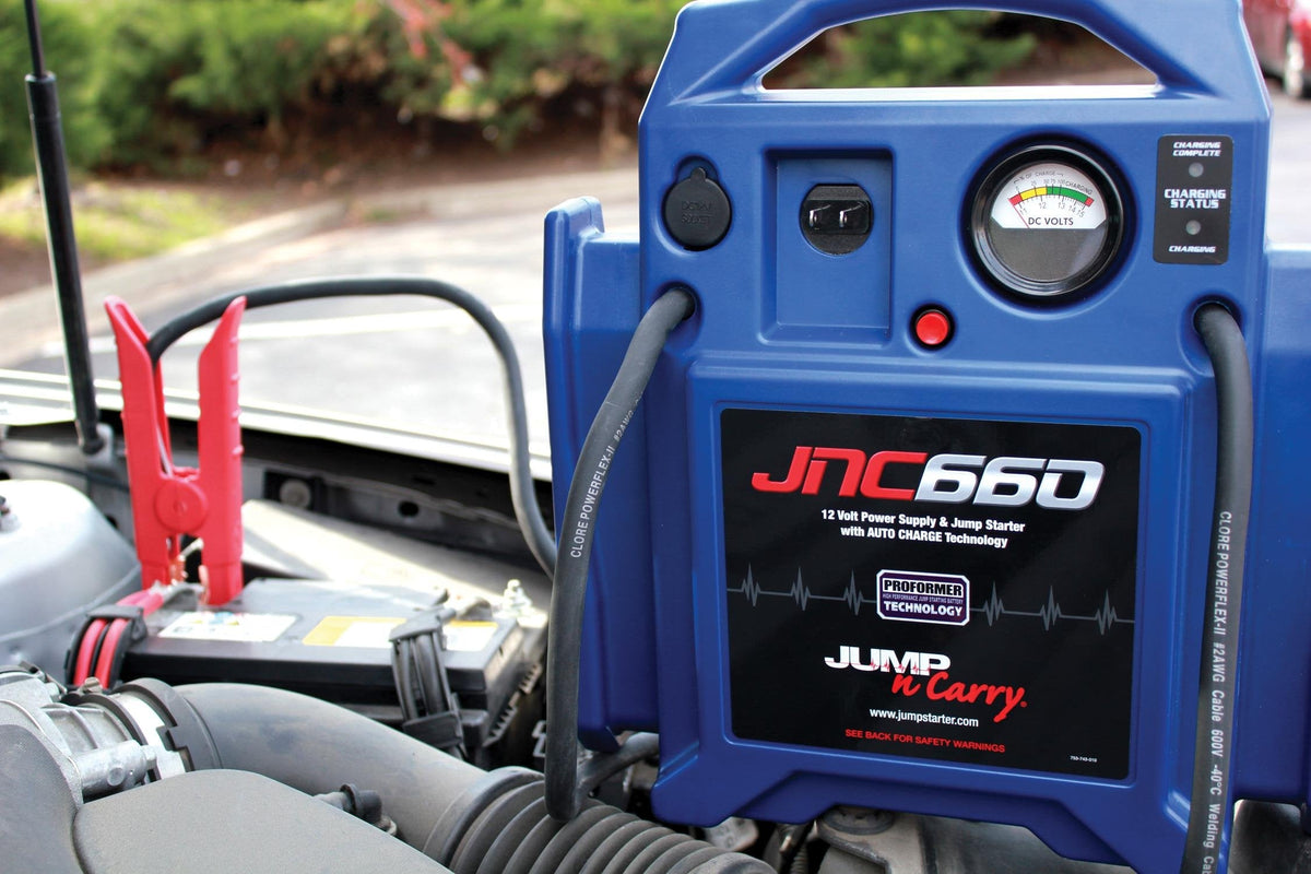 JNC660 1700 Peak Amp 12 Volt Jump Starter Blue Portable Power Booster for Car Truck SUV Emergency