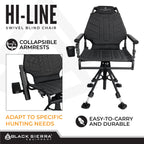 360 Silent Swivel Hunting Chair XL Padded Blind Seat 300 lb Capacity Comfortable Blind Chair