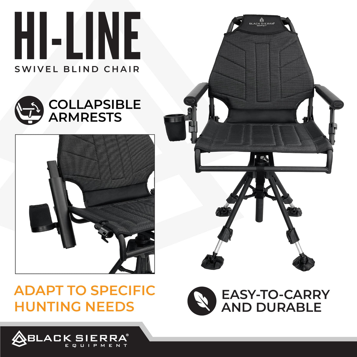 360 Silent Swivel Hunting Chair XL Padded Blind Seat 300 lb Capacity Comfortable Blind Chair
