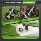 36CC 3 in 1 Gas Powered Weed Trimmer and String Trimmer with Brush Cutter and 3 and 40 Tooth Blades