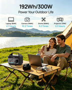 300W Portable Power Station with 30W Solar Panel for Camping Outdoor Emergency Home Backup