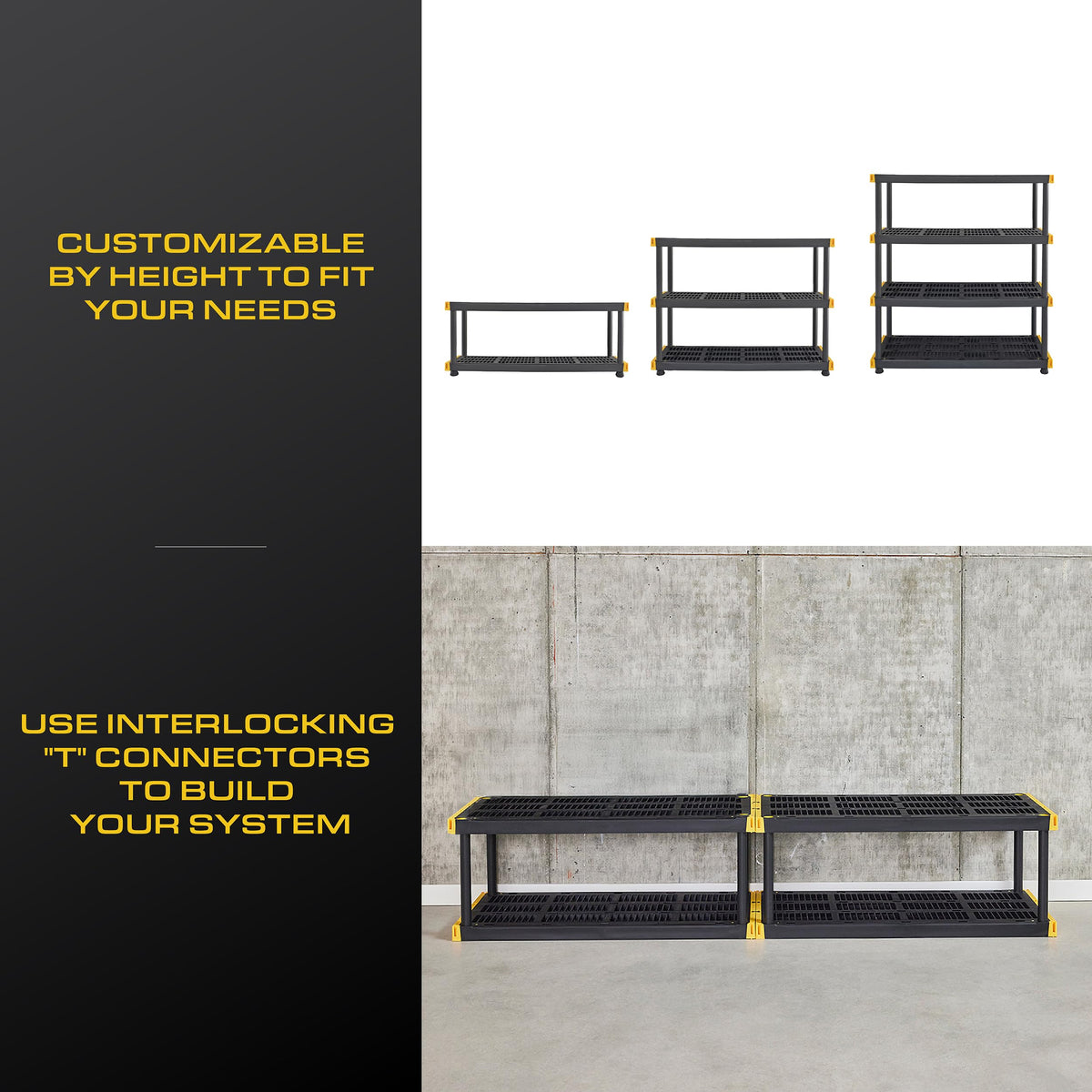 Heavy Duty 4 Tier Garage Storage Shelves with 8 Pack 27 Gallon Storage Bins and Lids Space Saving Organizer
