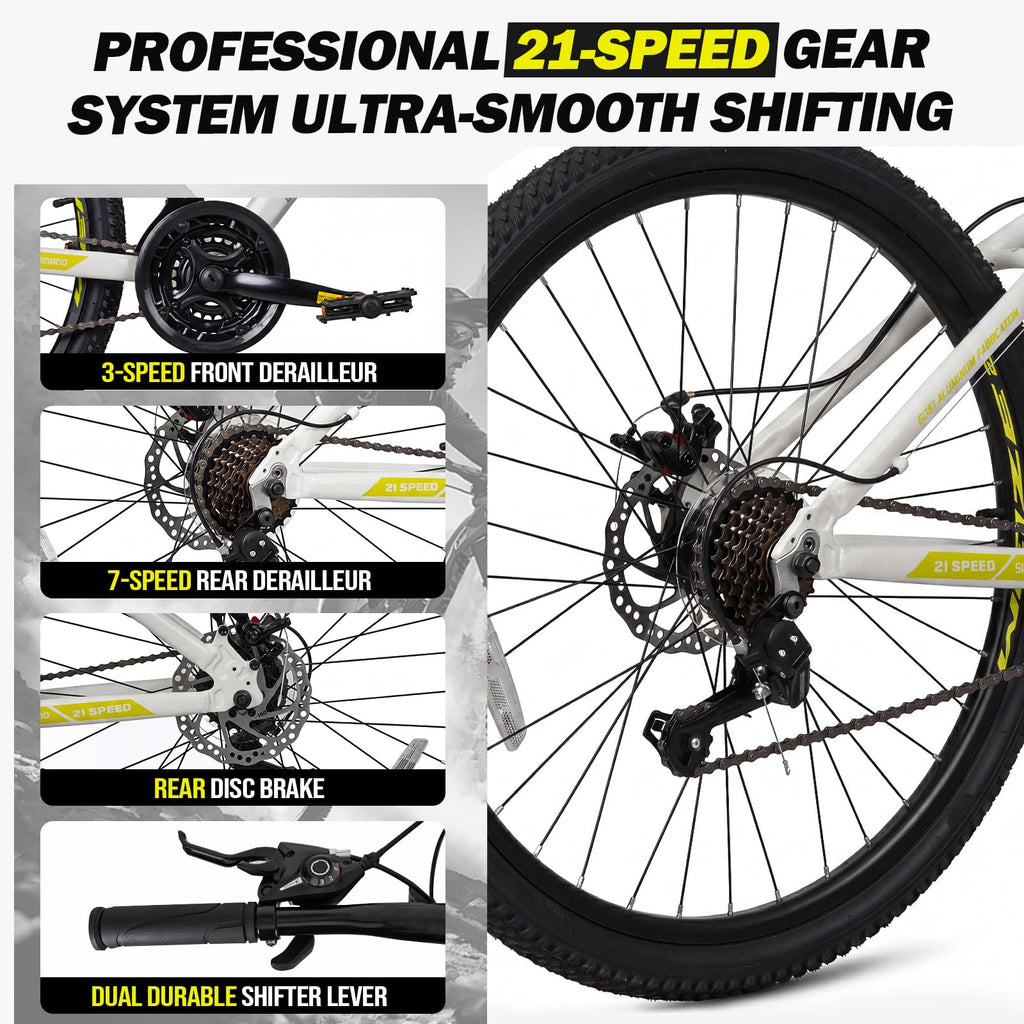 26 27.5 Inch Mountain Bike Trail MTB Bicycle for Men Women Adult All Terrain Outdoor Cycling