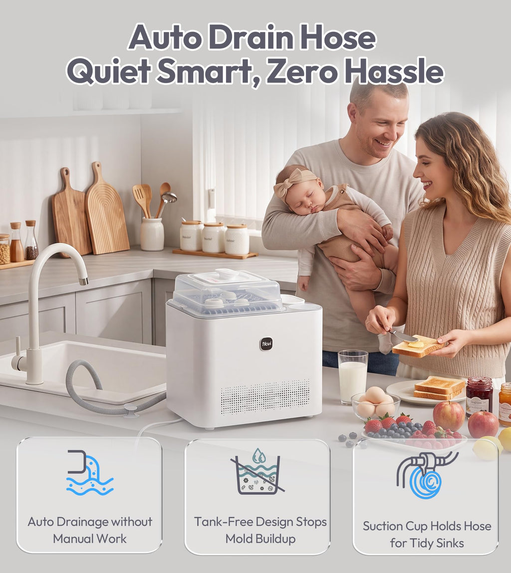 Large Baby Bottle Washer Sterilizer and Dryer Machine Holds 6 Bottles Easy to Clean and Use