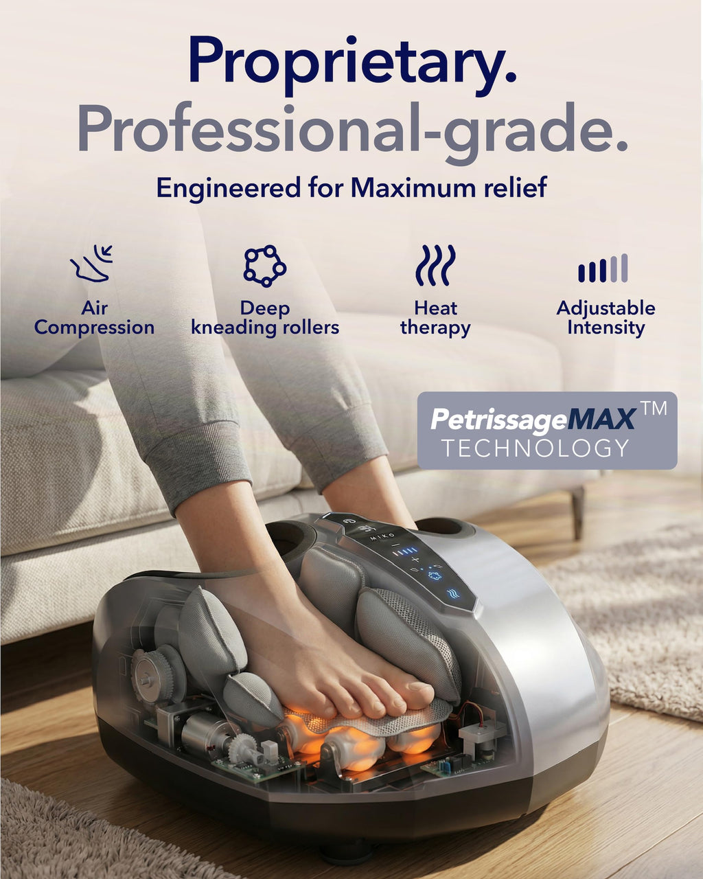 Shiatsu Foot Massager with Heat and Air Compression for Pain Relief and Deep Muscle Relaxation