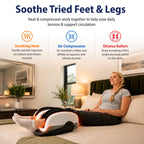 Shiatsu Foot Massager with Heat Standard Size White Deep Kneading Relaxation Therapy for Home Use