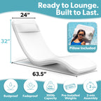 In pool lounge chair waterproof and weighted chaise lounger outdoor pool furniture for patio or Baja shelf