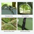 2 Person Cot Tent 4 in 1 Elevated Bed Combo with Air Mattress Portable Camping Outdoor Sleeping Solution