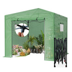 10x10 ft Portable Pop Up Greenhouse for Outdoors Walk In Greenhouse with PE Cover and Mesh Windows