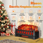 Electric Fireplace Logs Insert Heater with Remote Control for Home Decor Indoor Heating Cozy Ambiance