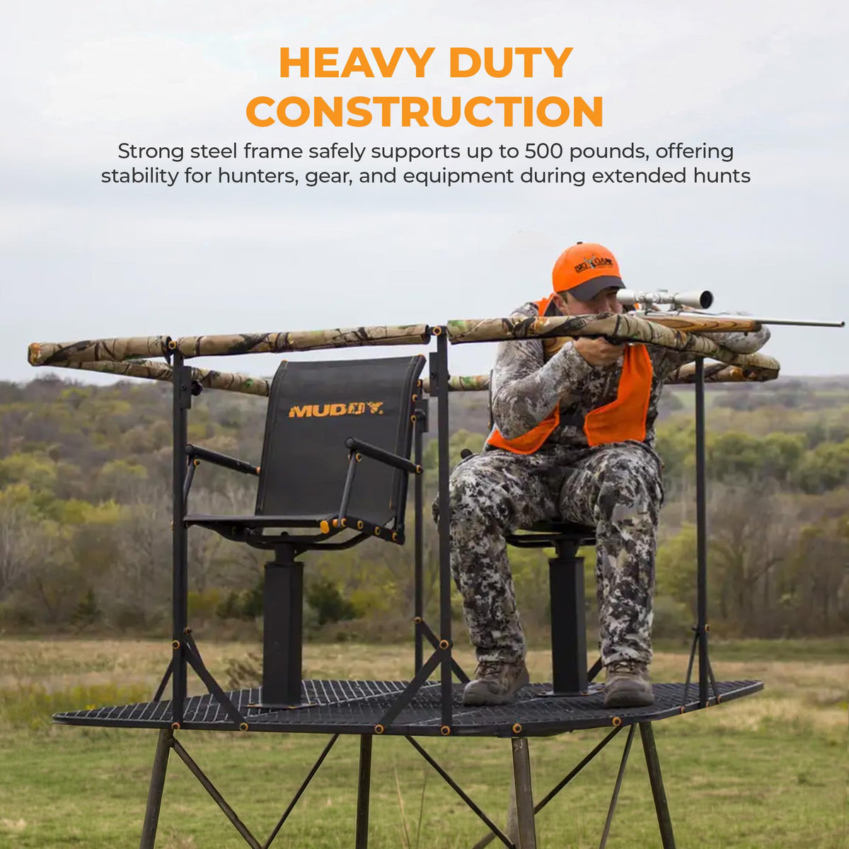 Ground Blind Platform 65 L x 65 W Steel Outdoor Hunting Trap Door Heavy Duty Portable Base