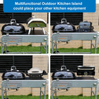 Grill table stand cart for 22 and 18 Original Kettle JumboJoe Master Touch Performer charcoal prep accessories