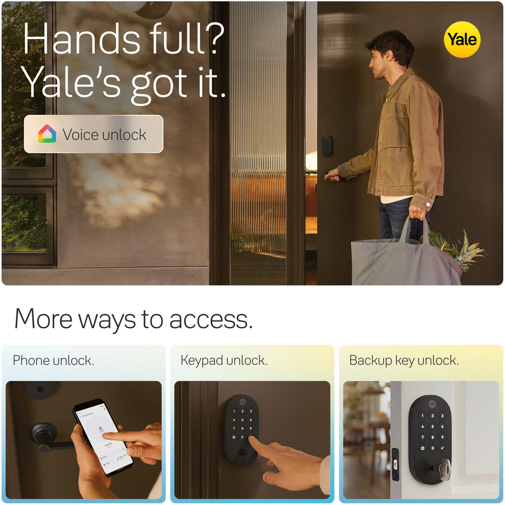 Smart Lock Deadbolt Compatible with Google Matter Keyless Entry App Control Smart Home Matte Black