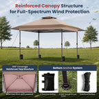13x13 Pop Up Canopy Tent Instant Outdoor Easy One Push Portable Sun Shelter for Camping Patio