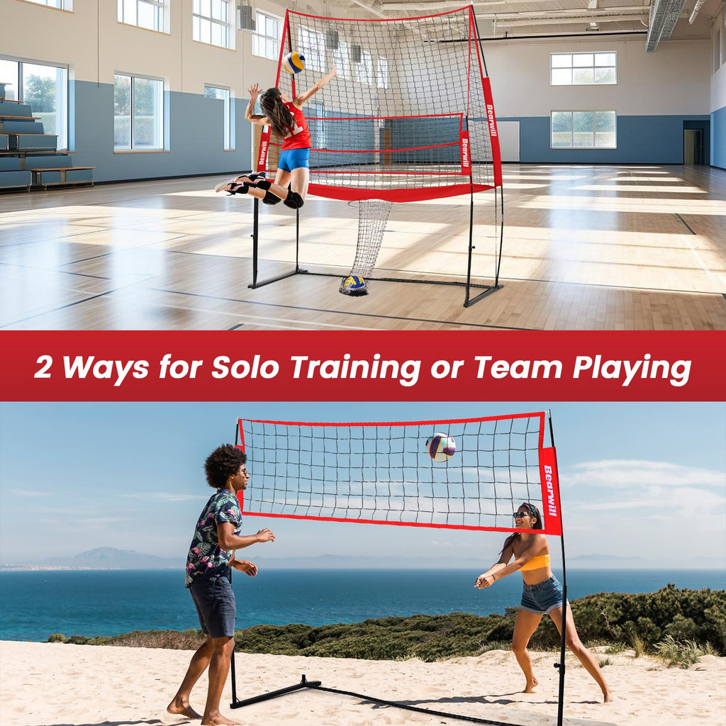 Volleyball Training Net Equipment 11x8FT Portable Volleyball Practice Net for Skills Training
