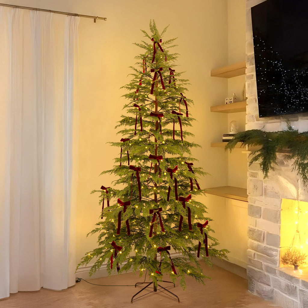 7.5 ft prelit twinkle Christmas cypress tree artificial indoor holiday decoration with lights