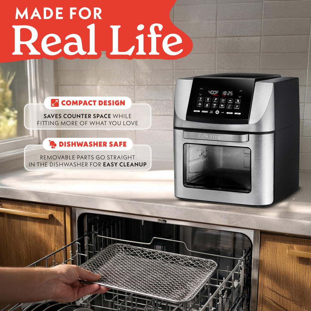 Air Fryer 14 Qt Rotisserie Oven with Window Stainless Steel Large Capacity for Family Meals