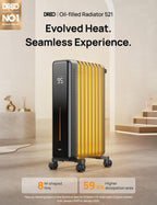 1500W Oil Filled Radiator Heater for Indoor Use Portable Electric Space Heater for Home Office