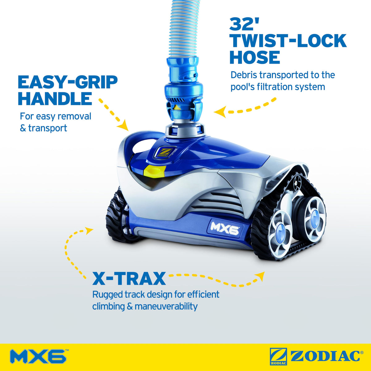 MX6 suction side in ground pool cleaner with cyclonic suction automatic vacuum for swimming pools
