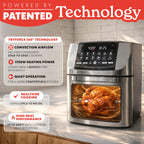 Air Fryer 14 Qt Rotisserie Oven with Window Stainless Steel Large Capacity for Family Meals