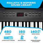 88 Key Digital Piano Keyboard with Built-In Speakers, Beginner Bundle