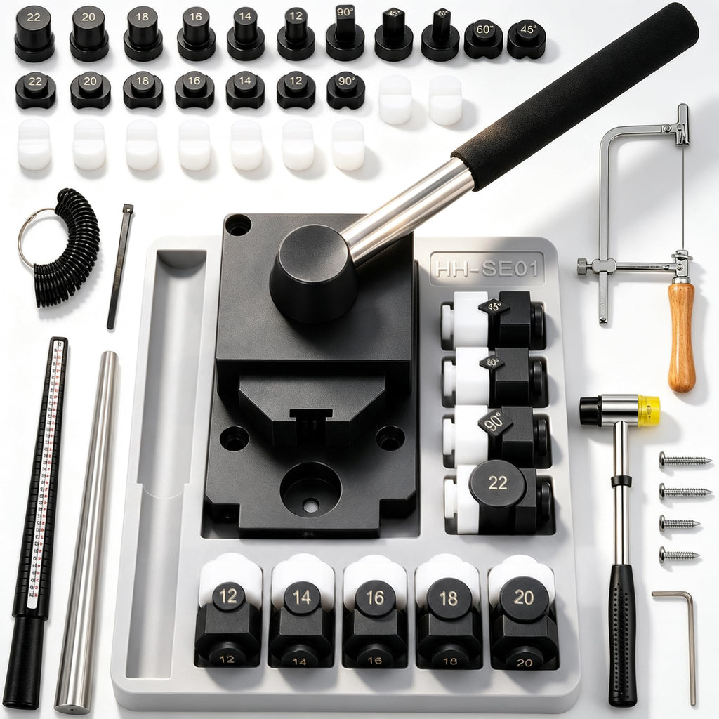 Ring Bender Tool Kit for Metal up to 3mm Steel Nylon Dies Mandrel Ring Sizer Spoon Ring Maker Heavy Duty Tool