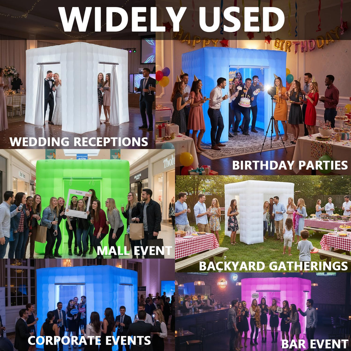 Inflatable 360 Photo Booth 8.2x8.2ft Portable Photobooth Tent 16 Colors LED Dimmable Backdrop for Events