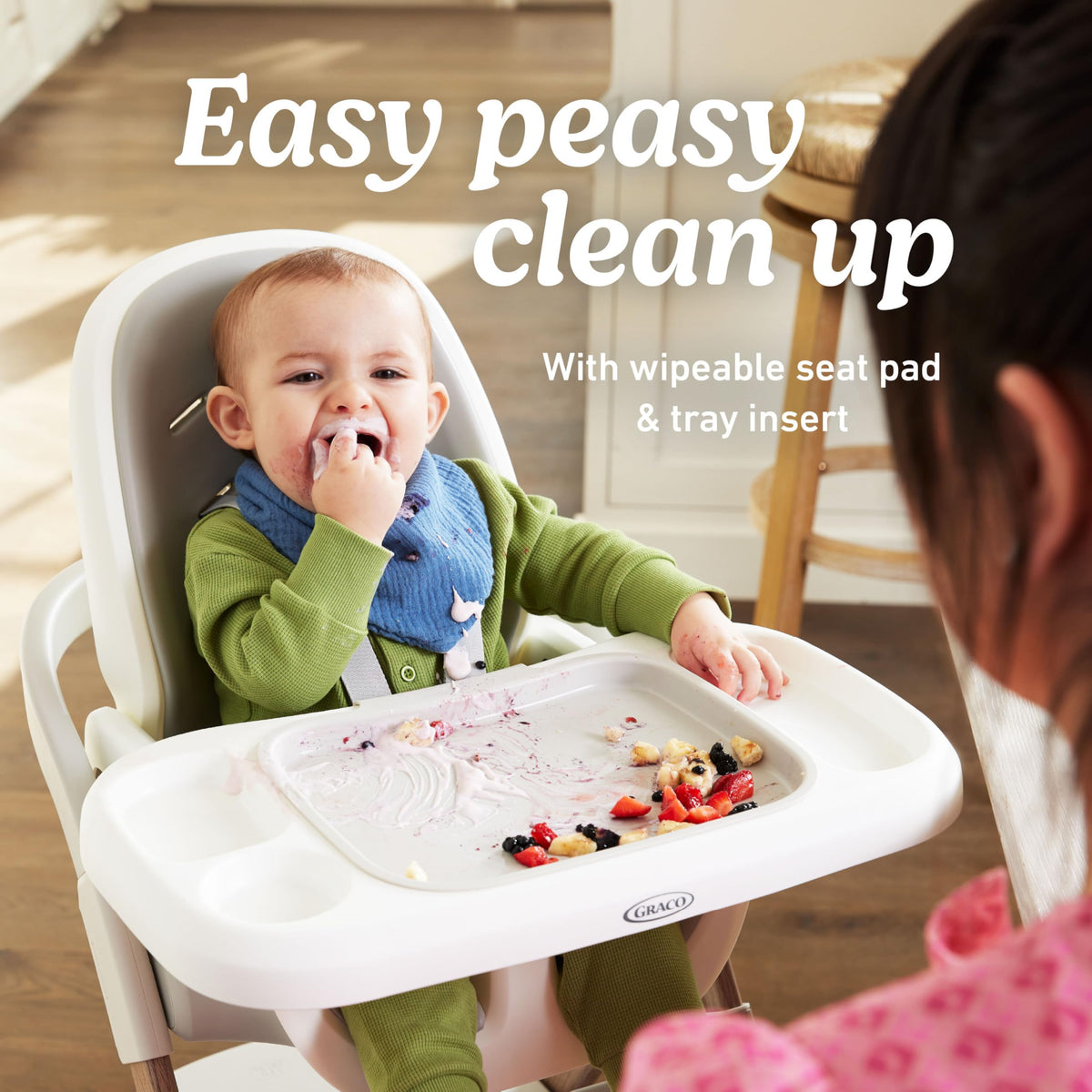 EveryStep Slim 6 in 1 Convertible Highchair Misty Infant Toddler Feeding Chair