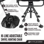 360 Silent Swivel Hunting Chair XL Padded Blind Seat 300 lb Capacity Comfortable Blind Chair