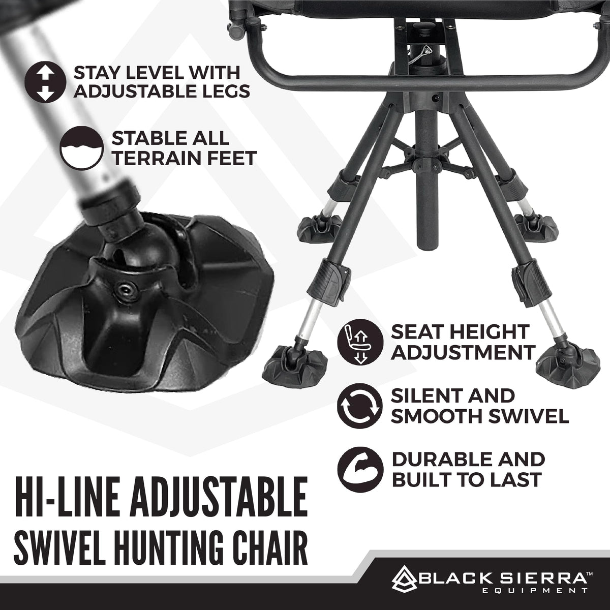 360 Silent Swivel Hunting Chair XL Padded Blind Seat 300 lb Capacity Comfortable Blind Chair