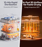Large Baby Bottle Washer Sterilizer and Dryer Machine Holds 6 Bottles Easy to Clean and Use