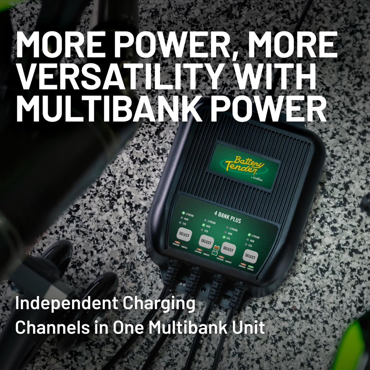 Plus 4 Bank Smart 12V Battery Charger Maintainer 5A 1.25A Per Bank AGM Lithium LiFePO4 022-0148-DL-WH