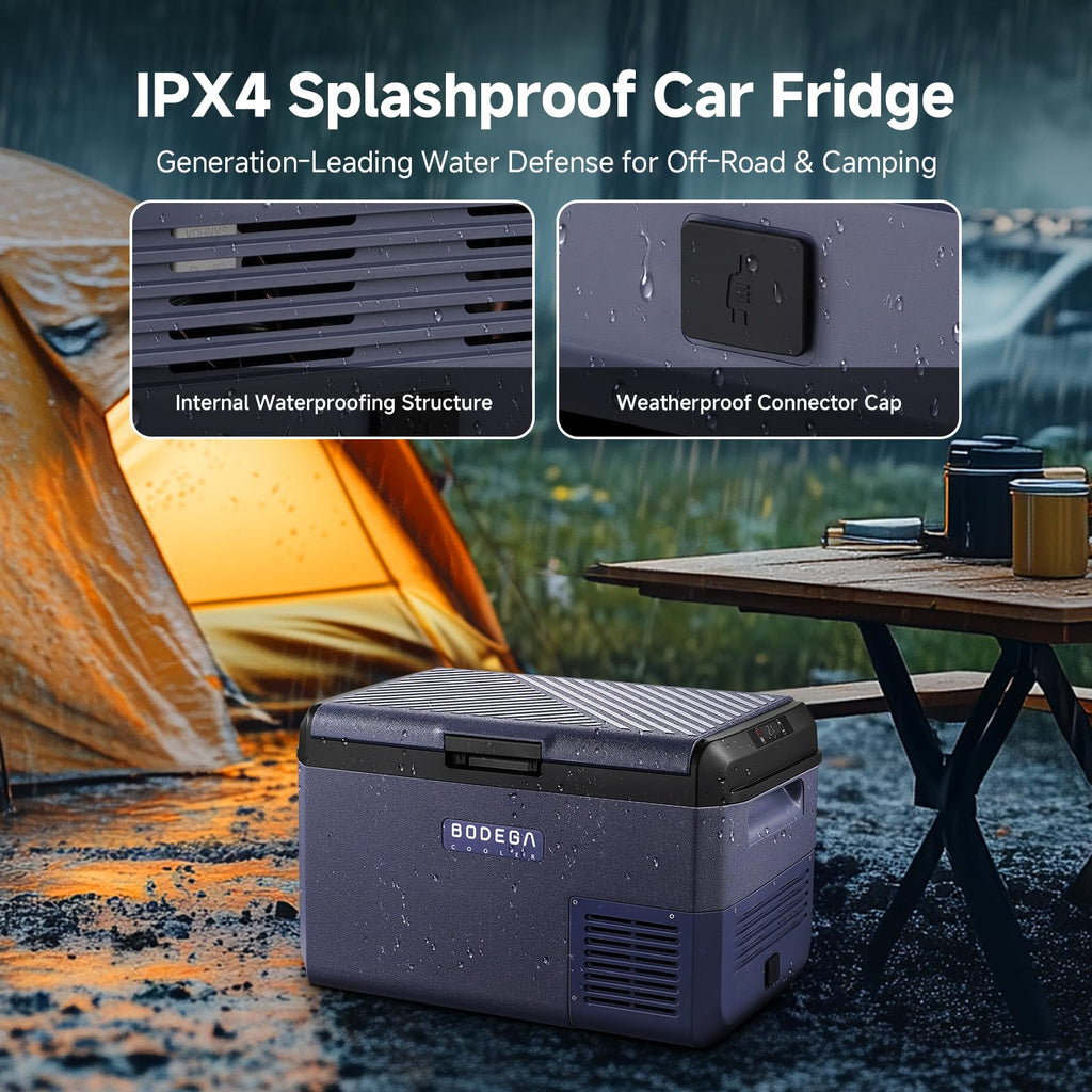 Car Refrigerator 26QT Portable Freezer IPX4 Waterproof Cooler Ultra Quiet Truck Camping Travel 12V 24V DC AC