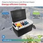 2 in 1 Portable Compact Compressor Fridge Freezer Dual Voltage 12V 24V DC 110 to 240V AC 21qt for Car Camping