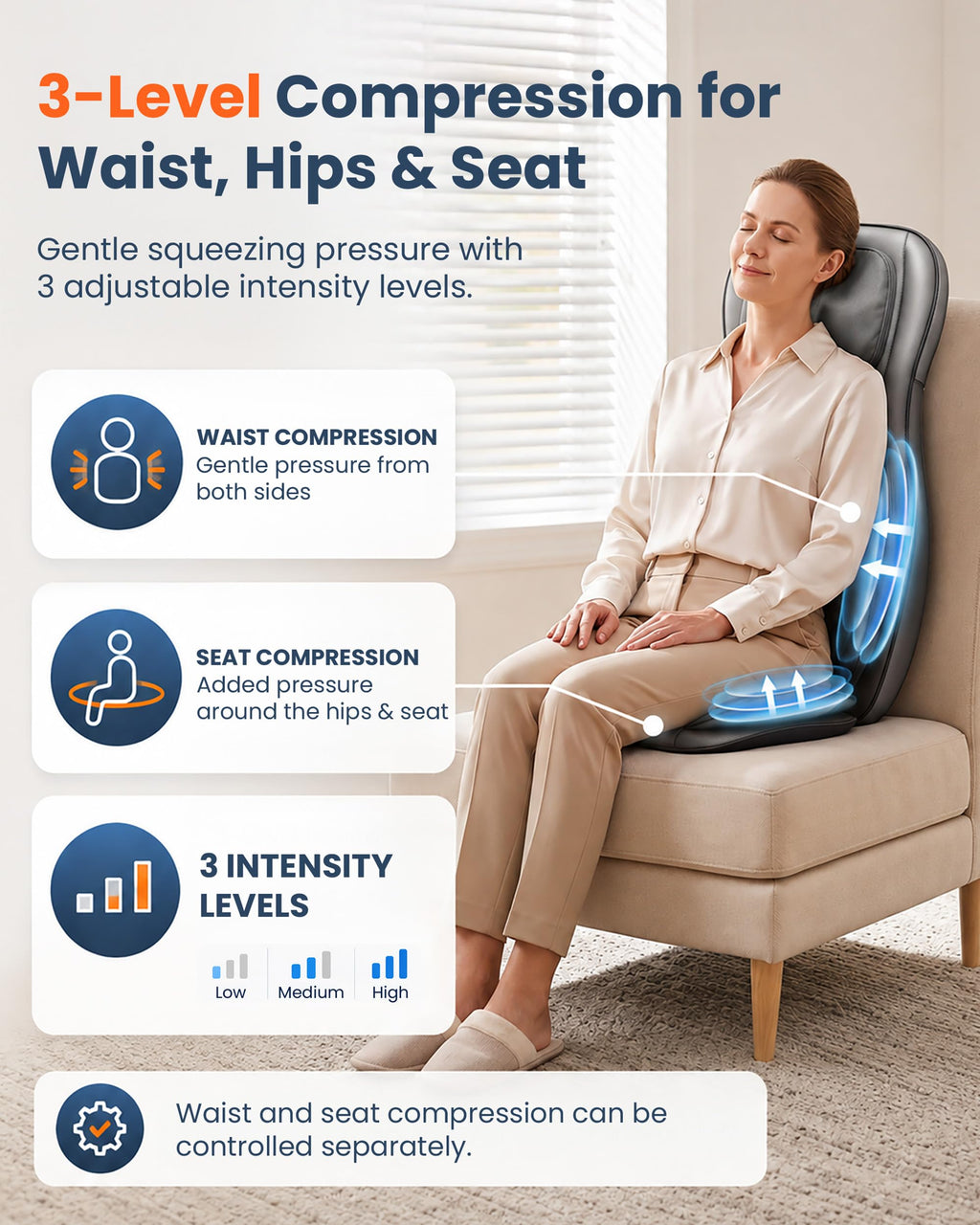 shiatsu neck and back massager with heat FSA adjustable nodes for muscle relaxation home office use