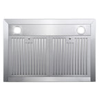30 in 380 CFM ducted wall mount range hood LED stainless steel kitchen exhaust vent fan for home