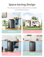 Portable Washing Machine 0.9 cu ft Compact Washer with LED Display for Apartments Dorms and RVs