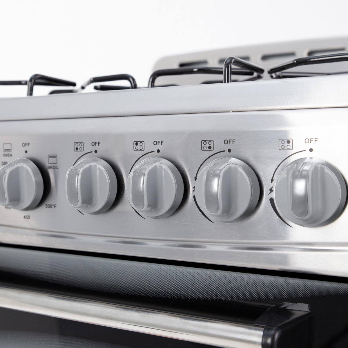 Compact gas range oven with 4 sealed burners 20 inch stainless steel kitchen cooking appliance